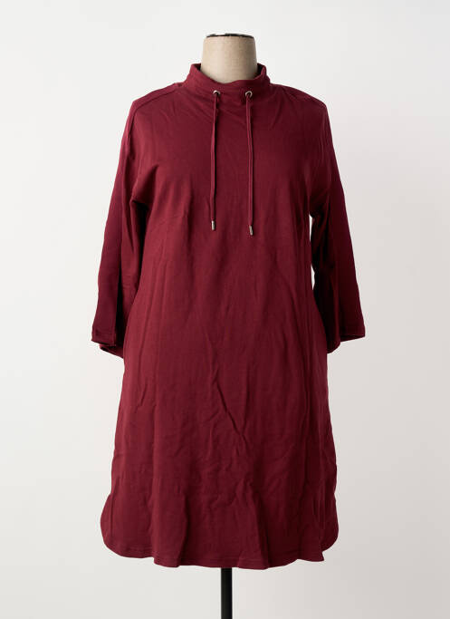 Robe mi-longue manches 3/4 manches 3/4 rouge SHEEGO femme