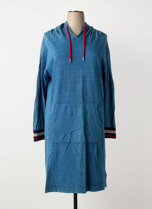 Robe mi-longue manches longues manches longues bleu SHEEGO femme