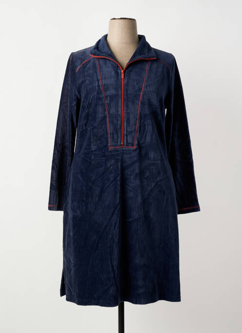 Robe mi-longue manches longues manches longues bleu SHEEGO femme
