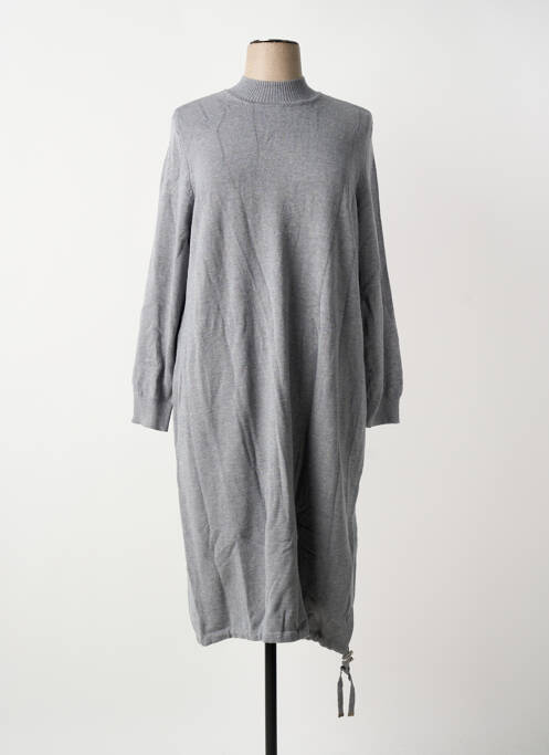 Robe pull tissage chiné manches longues gris SHEEGO femme