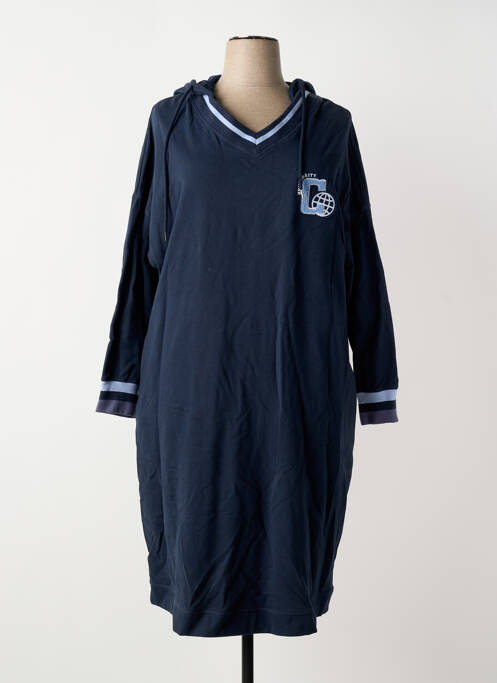 Robe mi-longue manches longues manches longues bleu SHEEGO femme