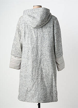 Manteau long fermeture pressionnée a capuche gris SHEEGO femme