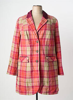 Manteau long coupe cintrée sans capuche rose SHEEGO femme