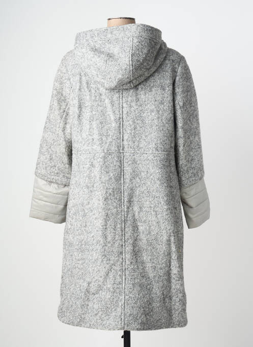 Manteau long fermeture pressionnée a capuche gris SHEEGO femme
