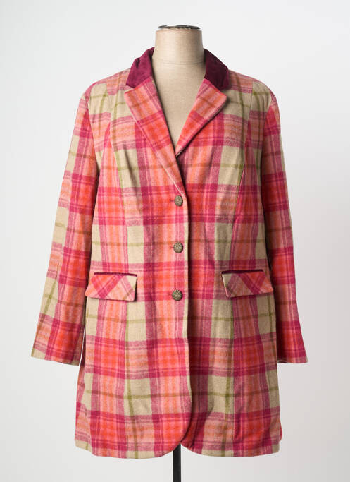Manteau long coupe cintrée sans capuche rose SHEEGO femme