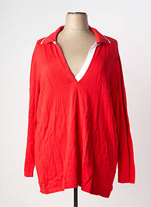 Pull coupe droite manches longues rouge SHEEGO femme