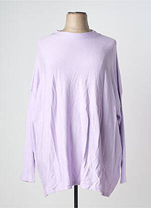 Pull coupe droite manches longues violet SHEEGO femme