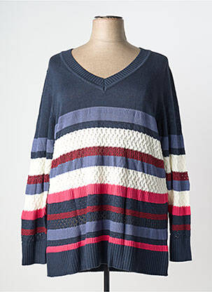Pull stretch manches longues bleu SHEEGO femme