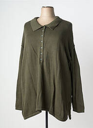 Pull stretch manches longues vert SHEEGO femme