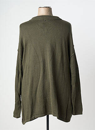 Pull coupe droite manches longues vert SHEEGO femme