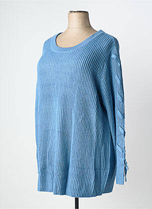 Pull coupe droite manches longues bleu SHEEGO femme
