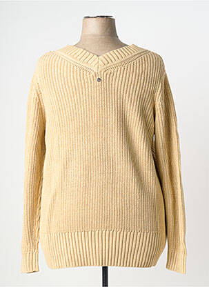 Pull col v manches longues beige SHEEGO femme
