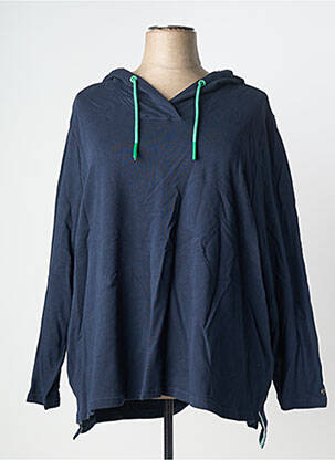 Sweat-shirt à capuche stretch manches longues bleu SHEEGO femme