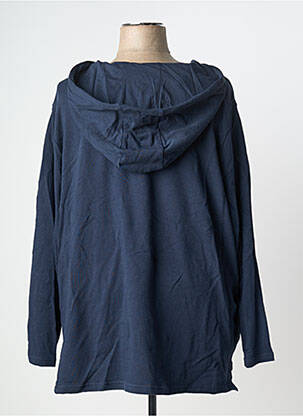Sweat-shirt à capuche stretch manches longues bleu SHEEGO femme
