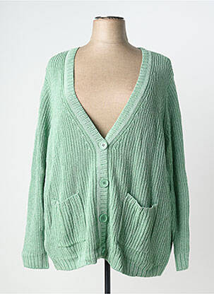 Gilet manches longues stretch vert SHEEGO femme