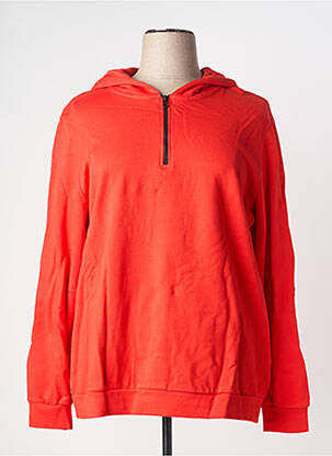 Sweat-shirt à capuche stretch manches longues rouge SHEEGO femme