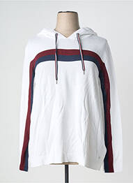 Sweat-shirt à capuche stretch manches longues blanc SHEEGO femme