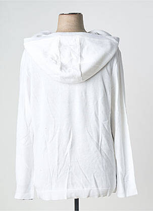Sweat-shirt à capuche stretch manches longues blanc SHEEGO femme