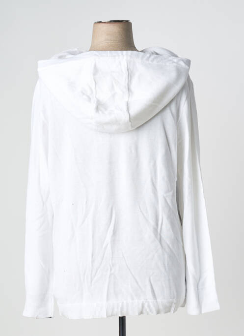 Sweat-shirt à capuche stretch manches longues blanc SHEEGO femme