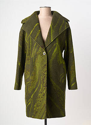 Manteau long coupe droite sans capuche vert CIVAS femme