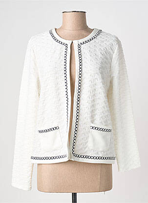 Veste casual col rond blanc BARBARA LEBEK femme