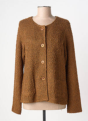 Gilet manches longues col rond marron RABE femme