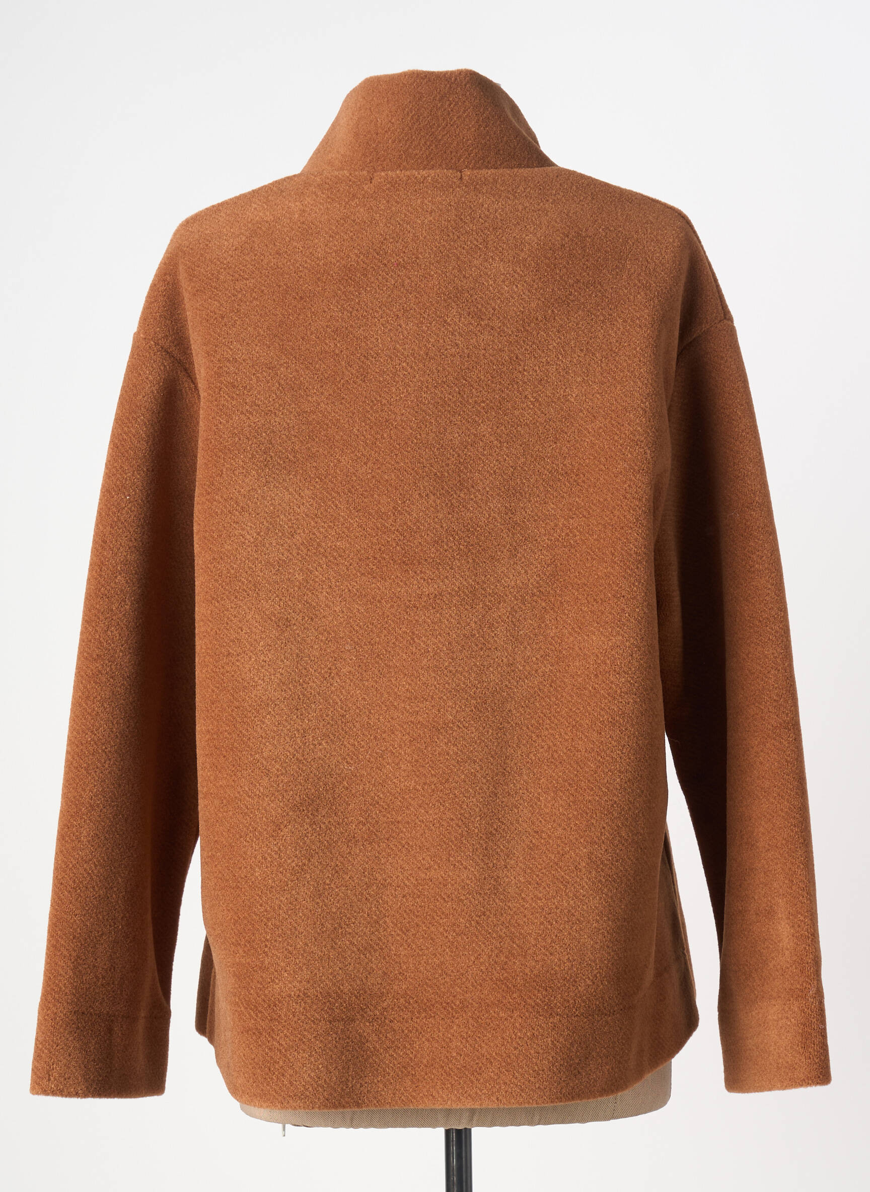 Manteau court coupe droite sans capuche marron KALISSON femme