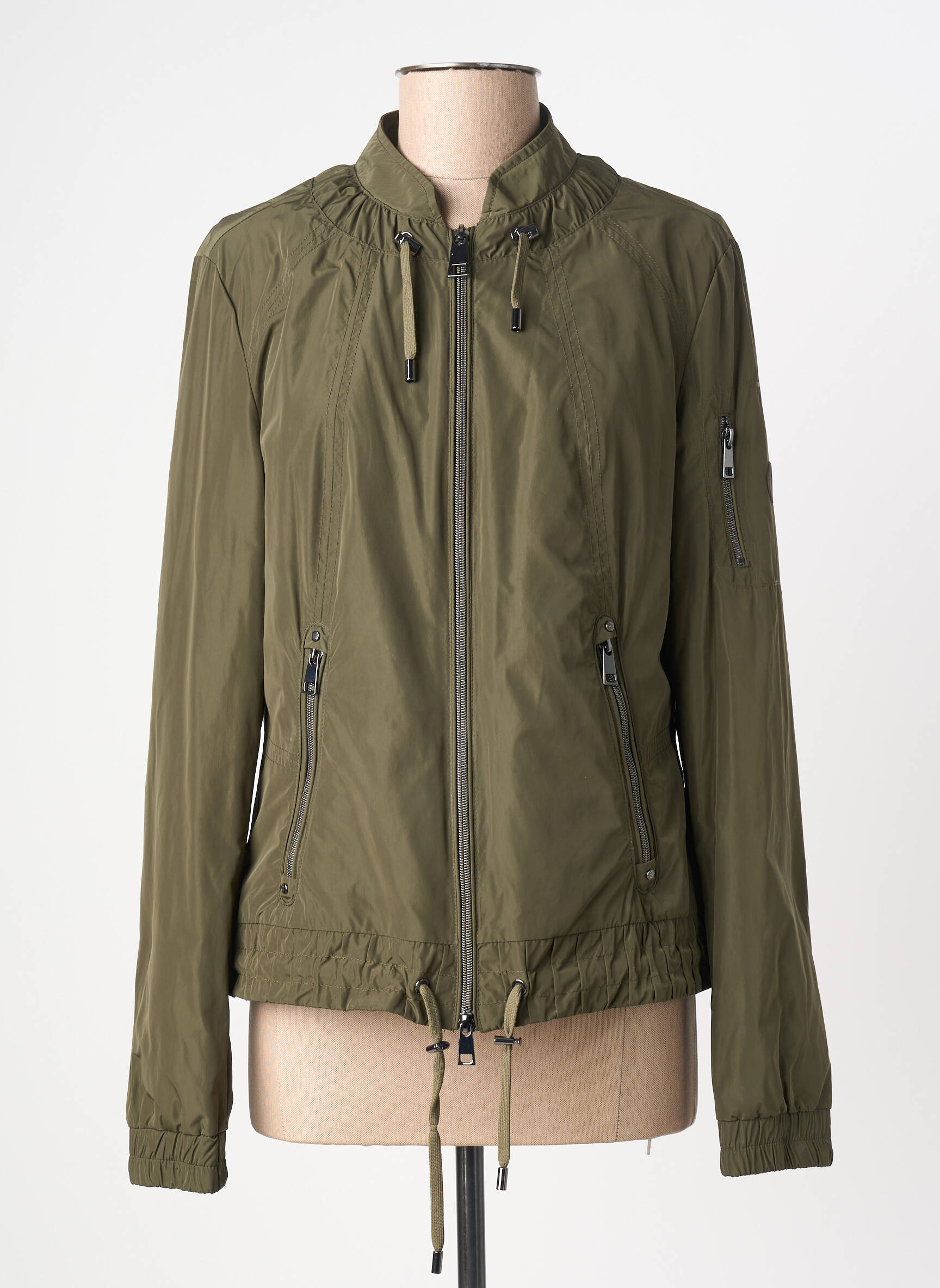 Veste casual col rond vert BARBARA LEBEK femme