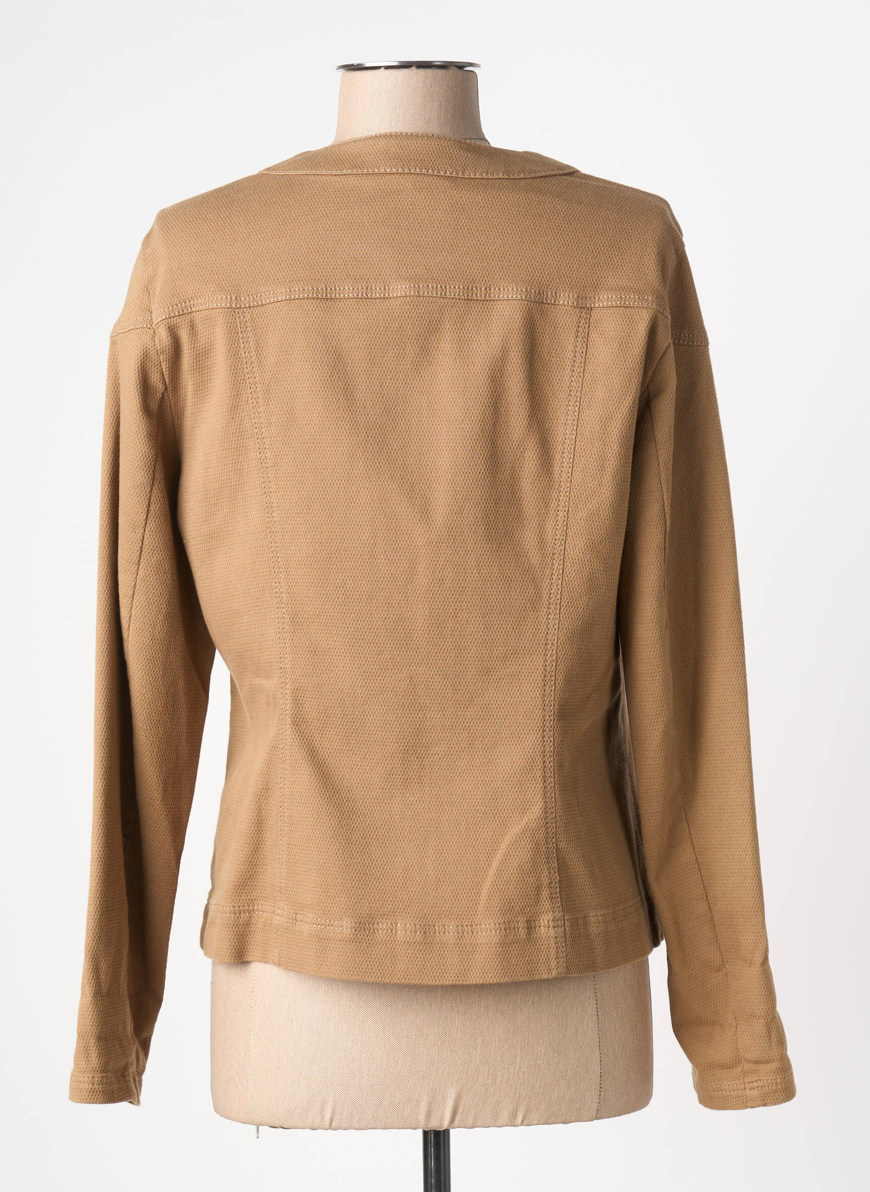 Veste casual col rond marron FRANK WALDER femme
