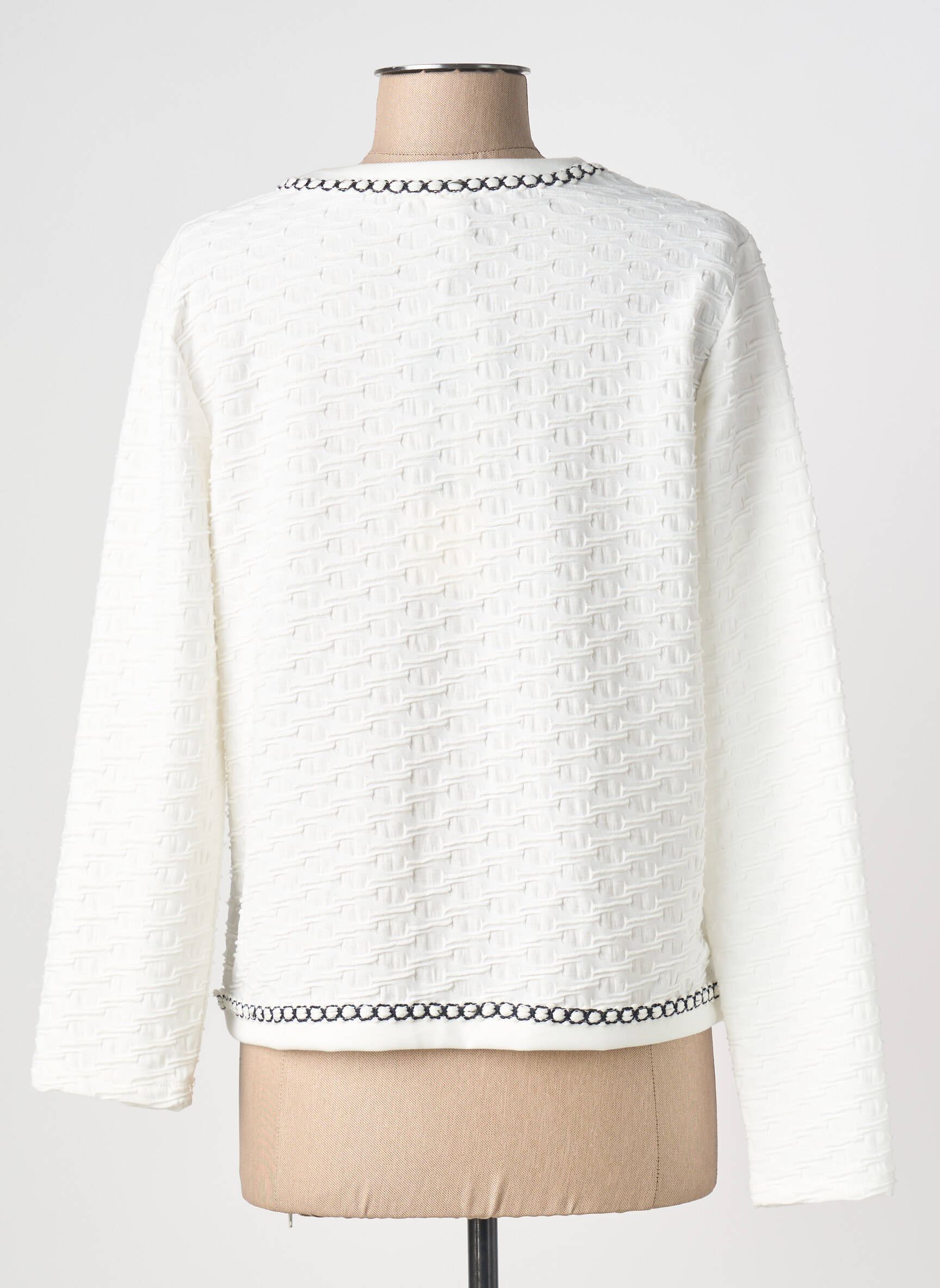 Veste casual col rond blanc BARBARA LEBEK femme