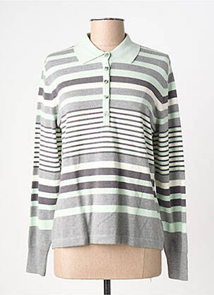 Polo imprimé rayures manches longues gris RABE femme