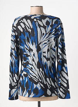 Pull tissage chiné manches longues bleu GUY DUBOUIS femme