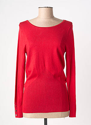 Pull coupe cintrée manches longues rouge MARBLE femme