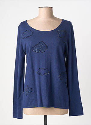 Pull coupe cintrée manches longues bleu ANANKE femme