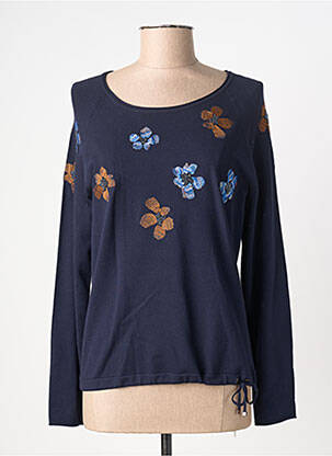 Pull coupe cintrée manches longues bleu RABE femme