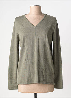 Pull coupe cintrée manches longues vert BARBARA LEBEK femme