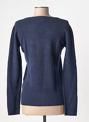 Pull coupe cintrée manches longues bleu COULEURS DU TEMPS femme