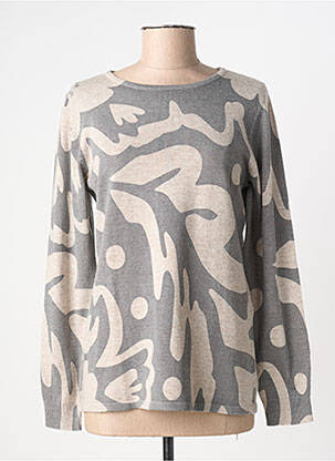 Pull tissage chiné manches longues gris BARBARA LEBEK femme