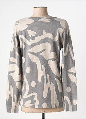 Pull tissage chiné manches longues gris BARBARA LEBEK femme