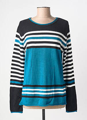 Pull coupe cintrée manches longues bleu CAPUCCINO femme