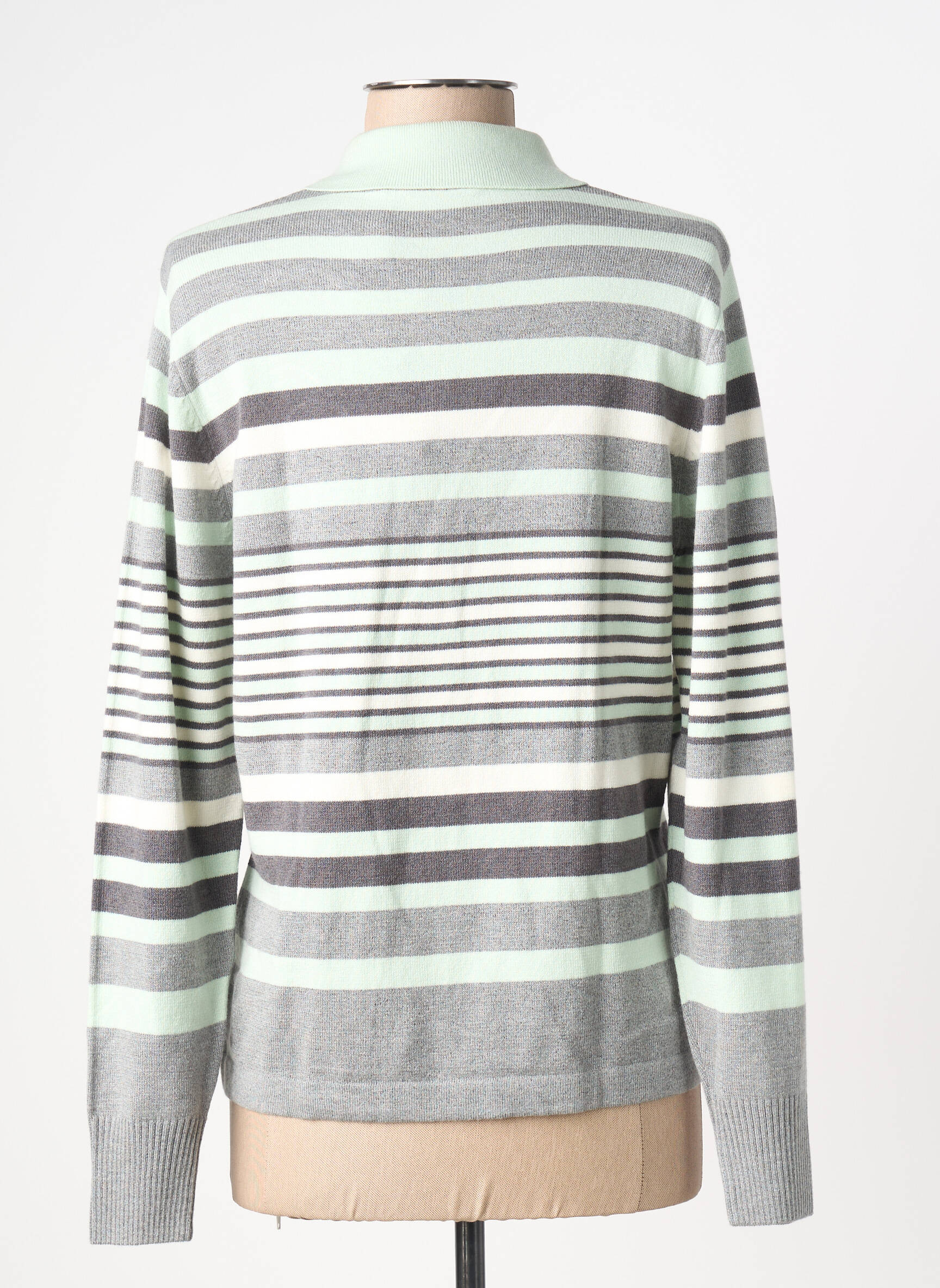 Polo imprimé rayures manches longues gris RABE femme