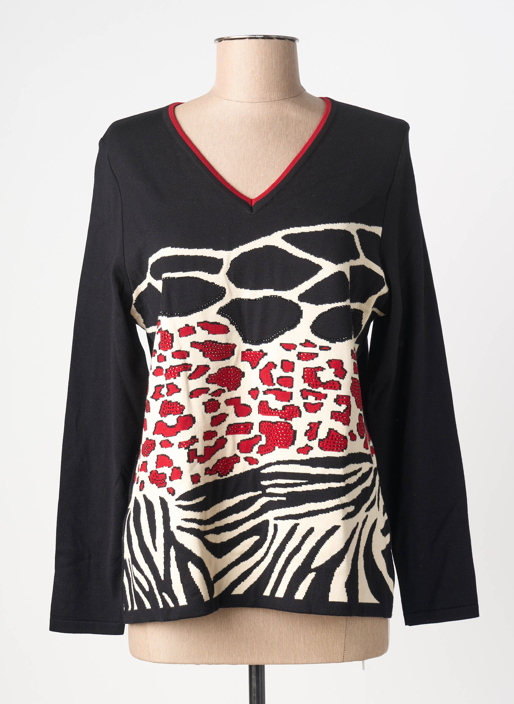 Top stretch manches longues noir GUY DUBOUIS femme