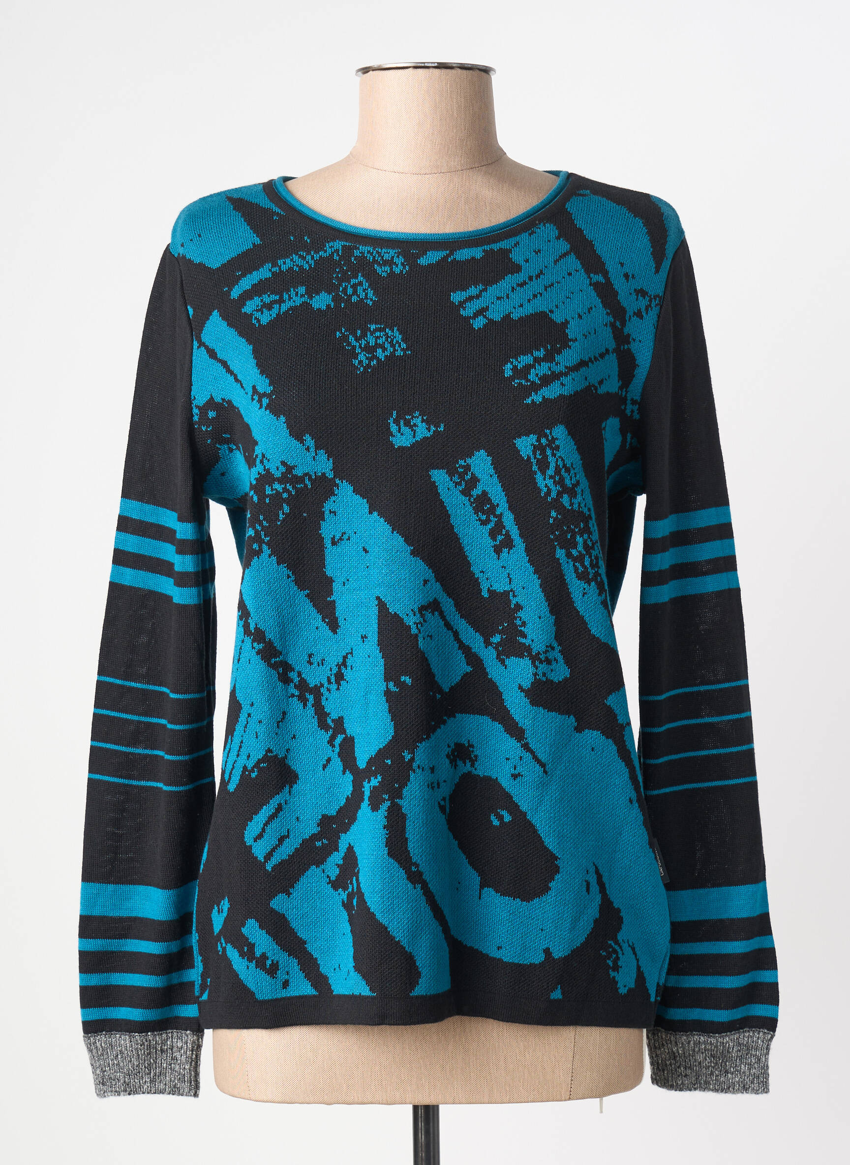 Top stretch manches longues bleu CAPUCCINO femme