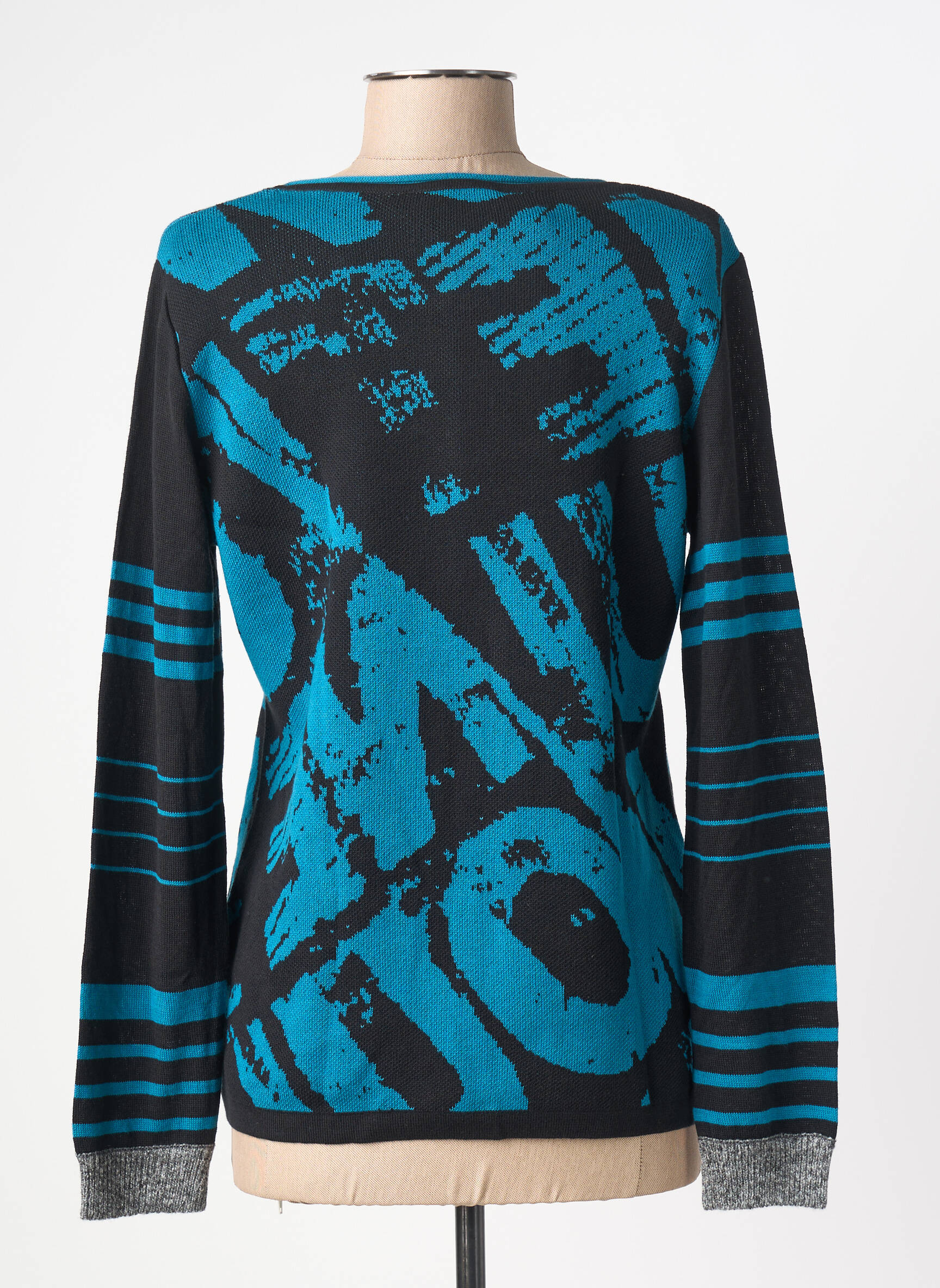 Top stretch manches longues bleu CAPUCCINO femme