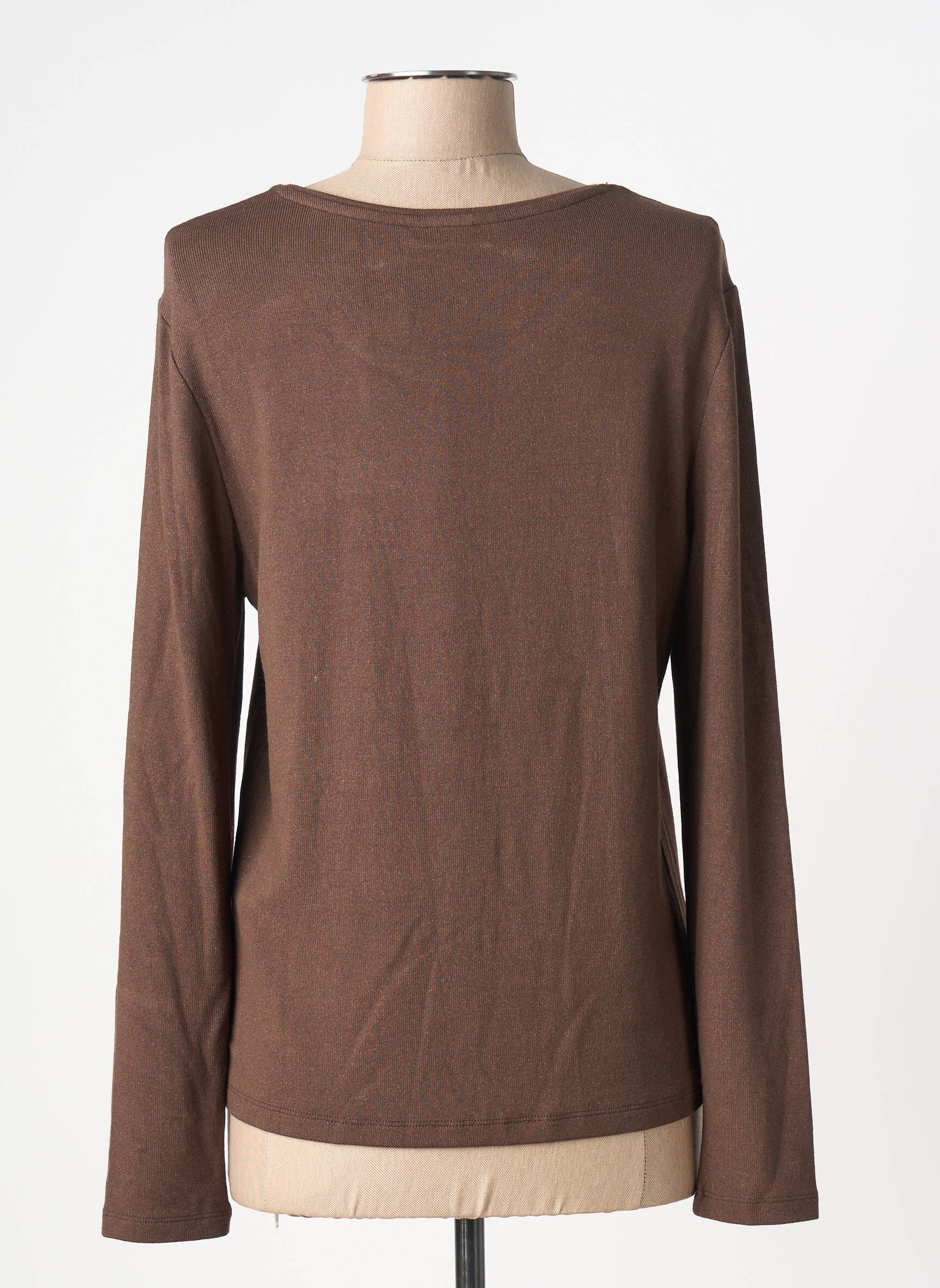 Top stretch manches longues marron BARBARA LEBEK femme