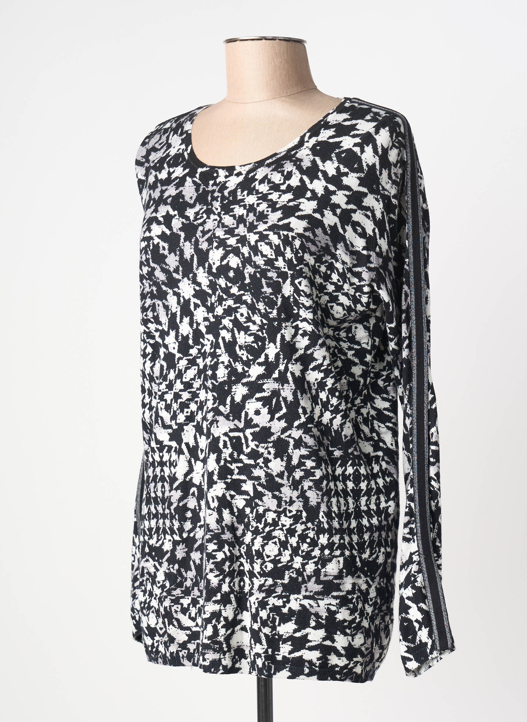 Pull coupe cintrée manches longues noir BARBARA LEBEK femme
