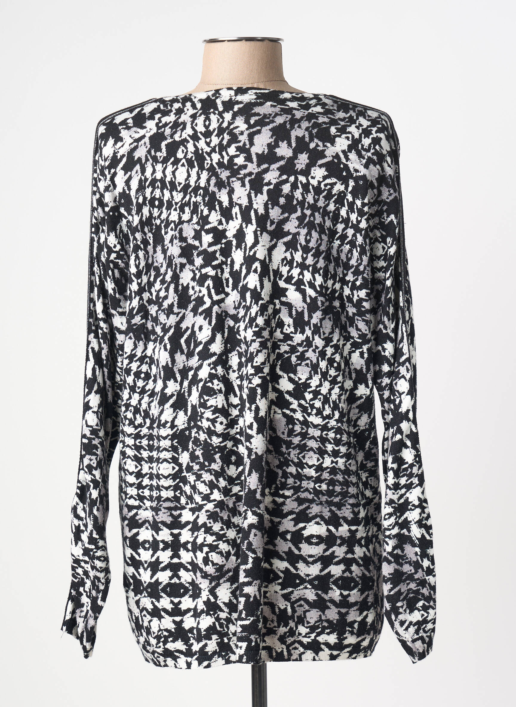 Pull coupe cintrée manches longues noir BARBARA LEBEK femme