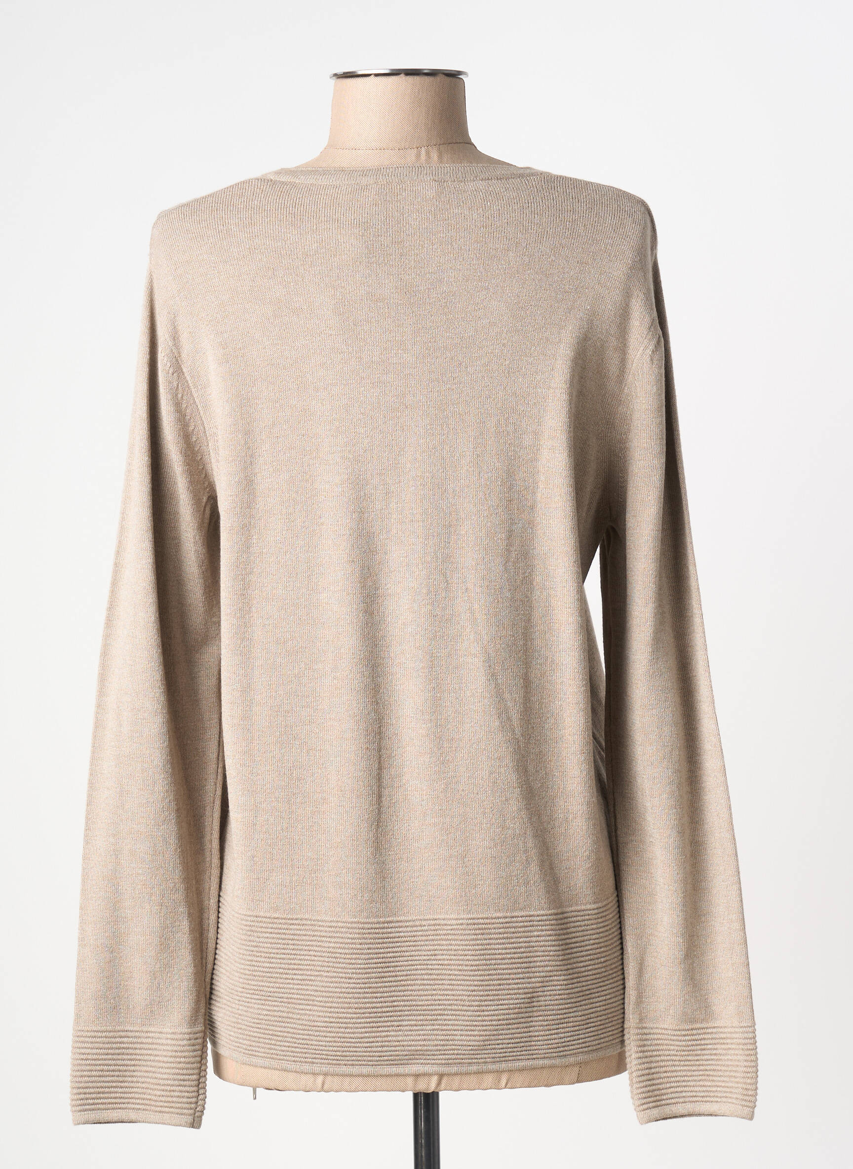 Gilet manches longues col rond beige RABE femme