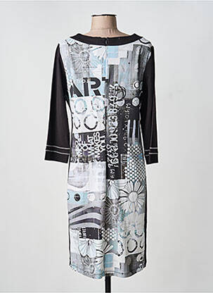 Robe mi-longue manches 3/4 manches 3/4 noir DOLCEZZA femme