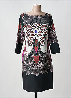 Robe mi-longue manches 3/4 manches 3/4 noir DIVAS femme